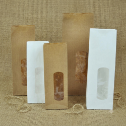 Papieren blokbodemzakken 10,5 cm x 27,5 cm 25 stuks